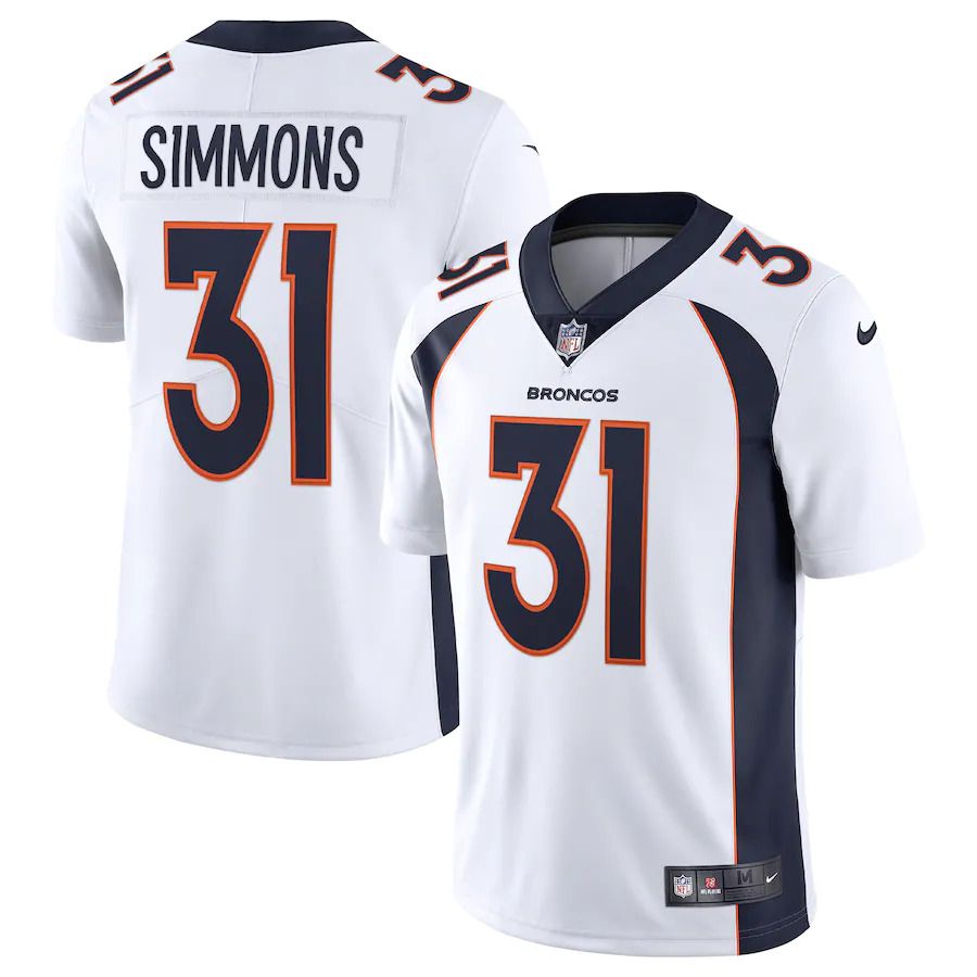 Men Denver Broncos #31 Justin Simmons Nike White Vapor Limited NFL Jersey